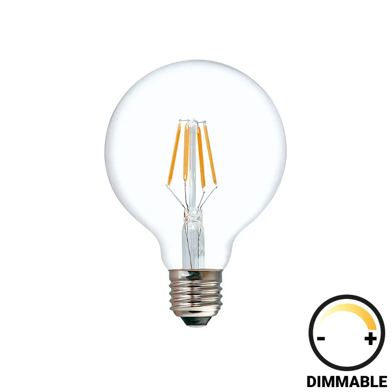 Φωτογραφία προϊόντος: Pako World Λαμπτήρας LED G80 Bulb pakoworld dimmable 8W E27 2700K clear