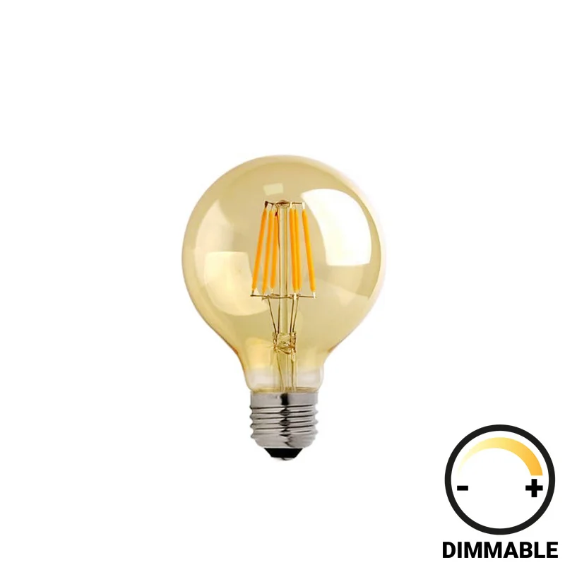 Φωτογραφία προϊόντος: Pako World Λαμπτήρας LED G80 Bulb pakoworld dimmable 8W E27 2700K amber