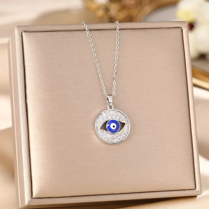 Φωτογραφία προϊόντος: Peach Jewelry Peach Jewerly Γυναικείο Κολιέ Μάτι Από Χάλυβα Τιτανίου