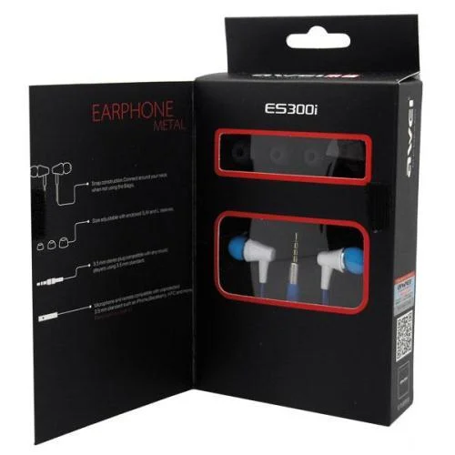 Φωτογραφία προϊόντος: OEM Hands Free Stereo Awei ES300i με Πλακέ Καλώδιο & Ακουστικά Μπλε N20781