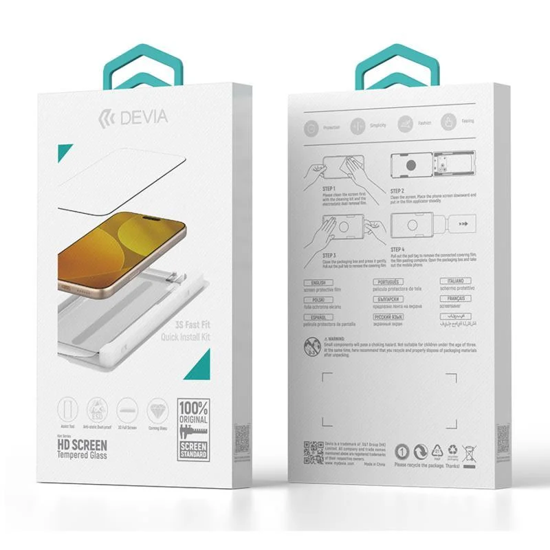 Φωτογραφία προϊόντος: Tempered Glass Full Face HD Devia Apple iPhone Air με Βοηθητικό Εργαλείο Van Μαύρο (1 τεμ.) N69877