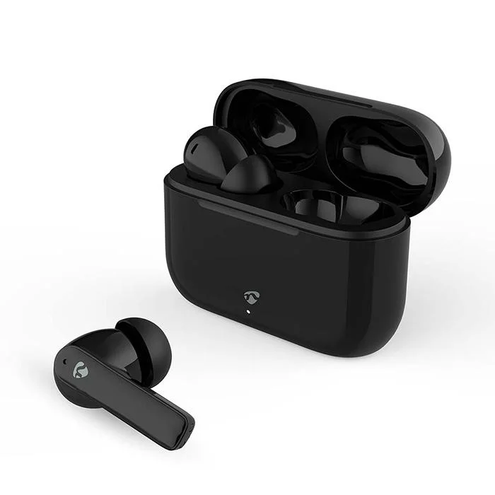 Φωτογραφία προϊόντος: NEDIS Bluetooth ακουστικά handsfree με θήκη φόρτισης και λειτουργία environmental noise cancelling (ENC), σε μαύρο χρώμα.