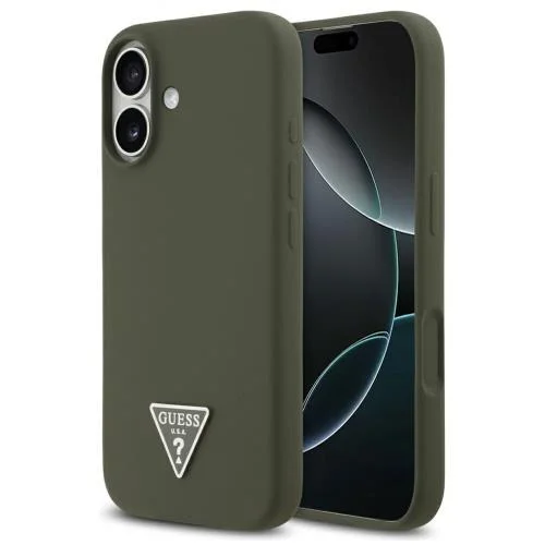 Φωτογραφία προϊόντος: Θήκη Σιλικόνης Guess MagSafe Apple iPhone 17 Triangle Logo Χακί N69360
