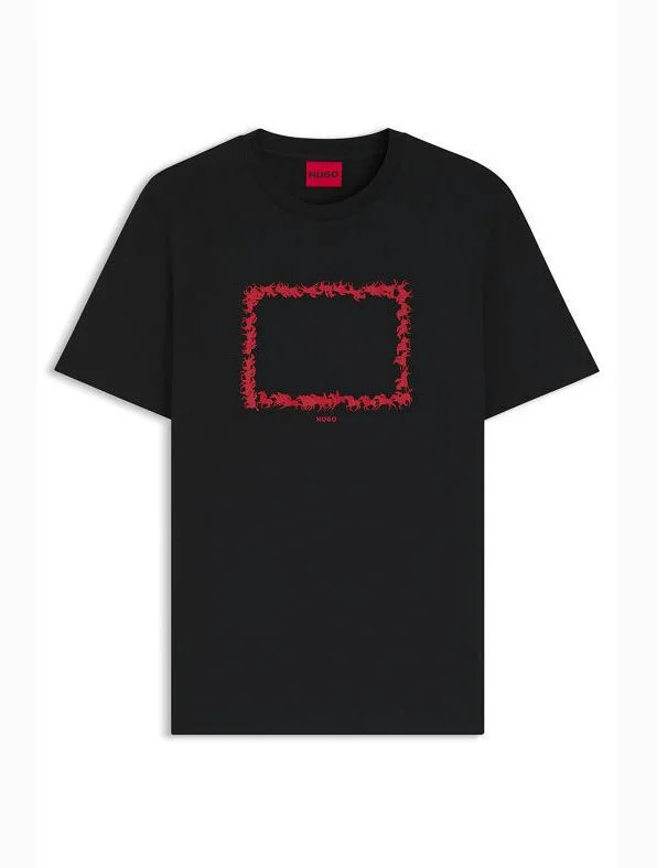Φωτογραφία προϊόντος: HUGO ΑΝΔΡΙΚΟ T-SHIRT HUGO DUHORSE ΚΟΝΤΟΜΑΝΙΚΟ ΜΑΥΡΟ