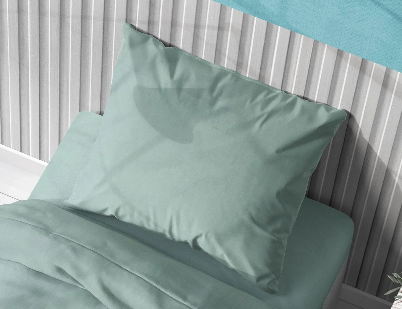 Φωτογραφία προϊόντος: DIMcol ΜΑΞΙΛΑΡΟΘΗΚΗ Solid 497 50X70 Aqua Cotton 100%