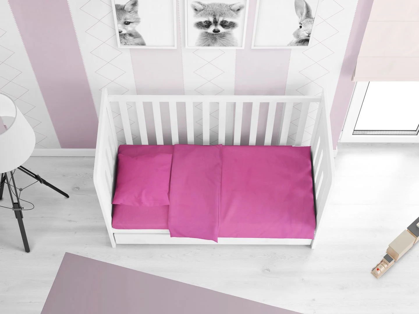 Φωτογραφία προϊόντος: DIMcol ΠΑΠΛΩΜΑΤΟΘΗΚΗ bebe Solid 499 120Χ160 Fuchsia Cotton 100%