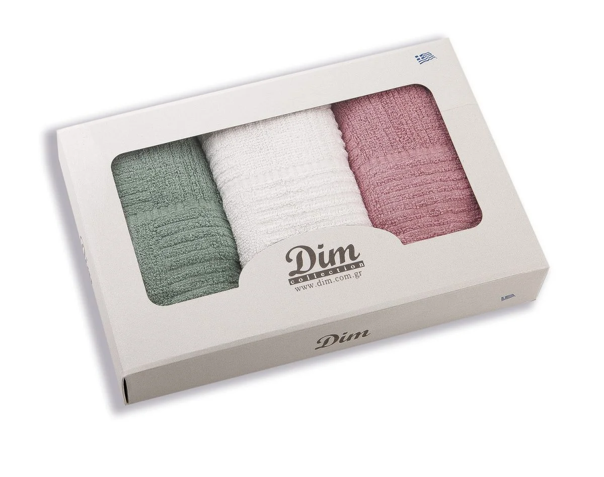 Φωτογραφία προϊόντος: DIMcol ΠΕΤΣΕΤΑ ΣΕΤ 3 τεμ MIX 40X70 Cotton 100%