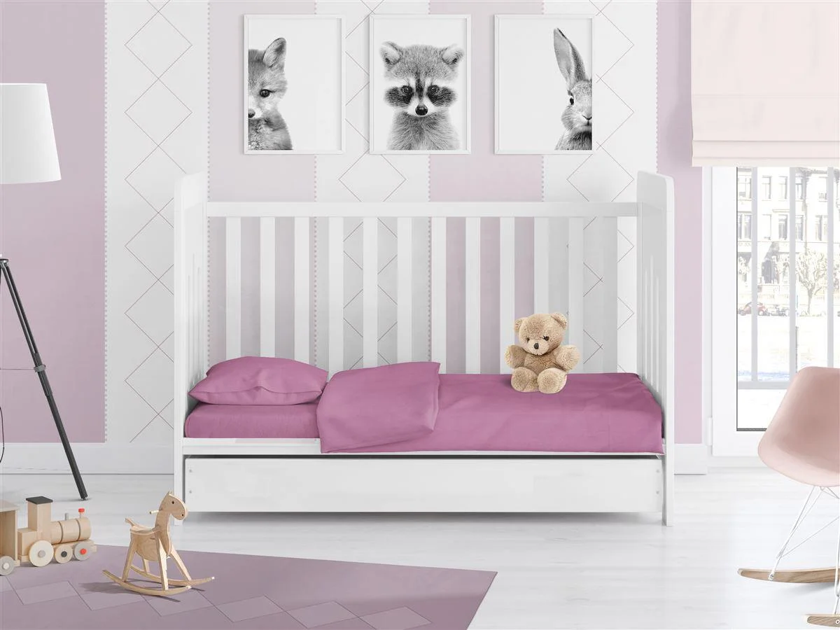 Φωτογραφία προϊόντος: DIMcol ΠΑΠΛΩΜΑΤΟΘΗΚΗ bebe Solid 492 120Χ160 Lila Cotton 100%