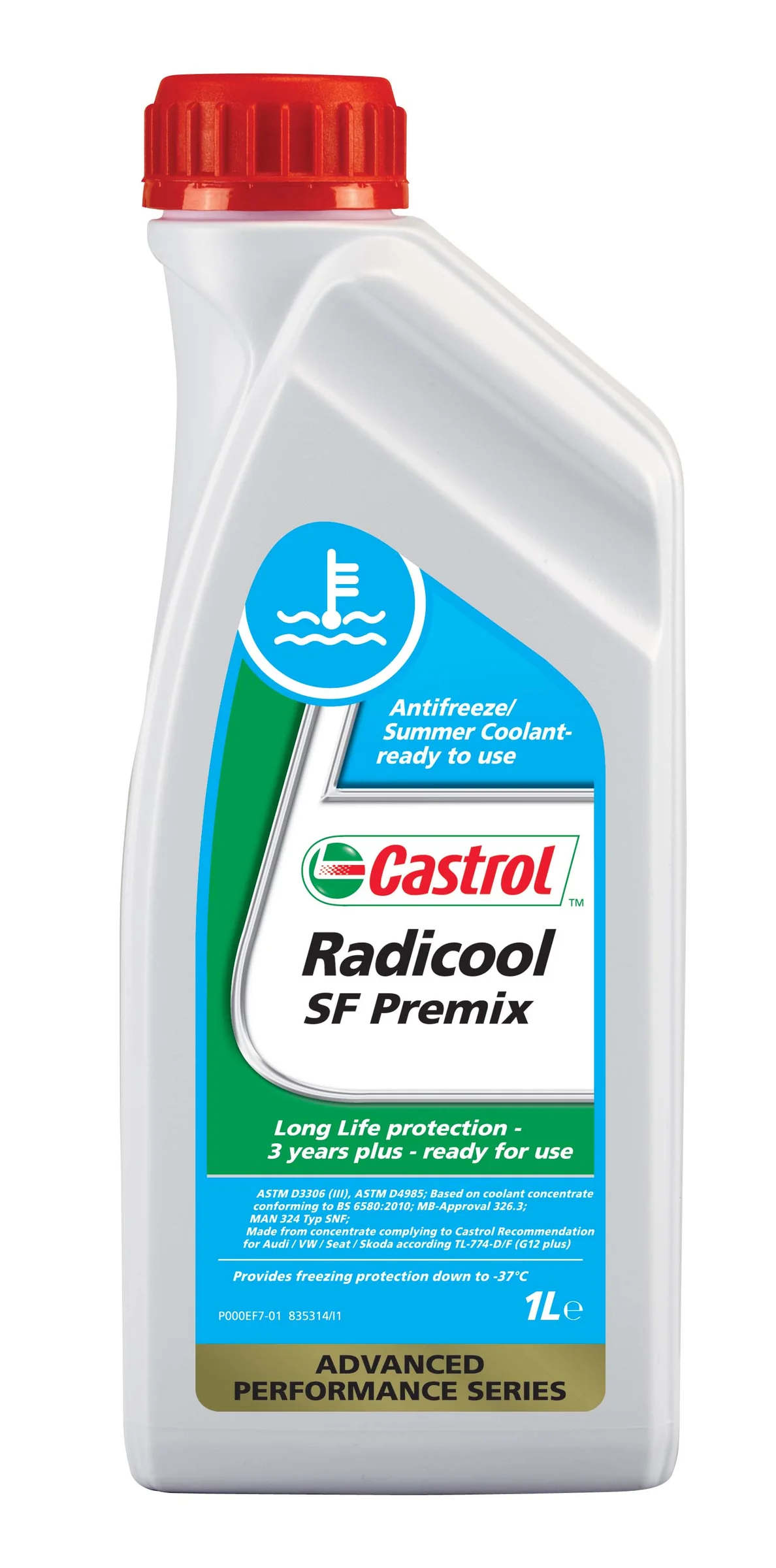 Φωτογραφία προϊόντος: ΑΝΤΙΨΥΚΤΙΚΟ CASTROL G12 PLUS RADICOOL SF PREMIX -37 C 1LT