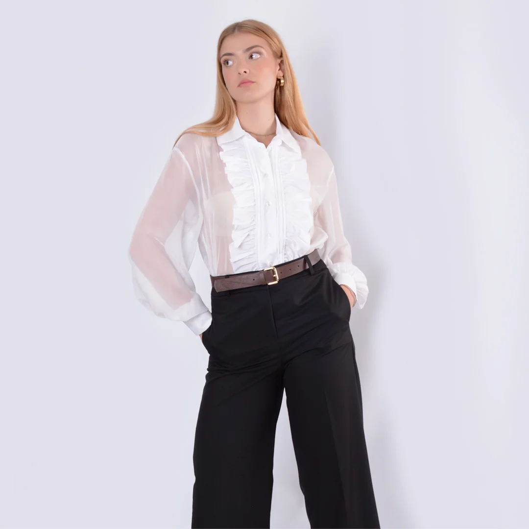 Φωτογραφία προϊόντος: Imperial See - through Shirt With Ruffles CLR9HNT White