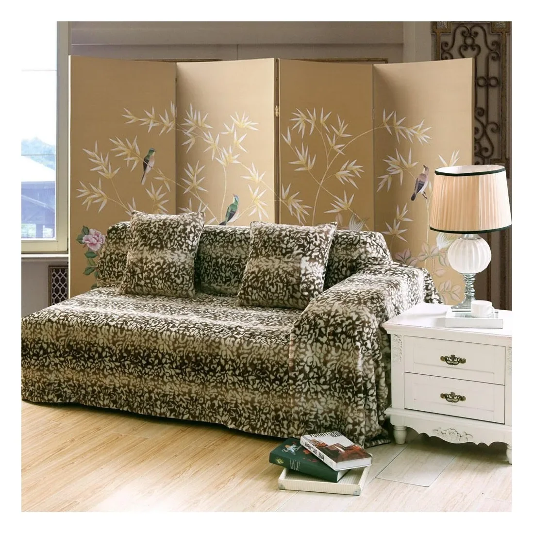 Φωτογραφία προϊόντος: Ριχτάρι Τριθέσιου Silk Fashion Leopard Καφέ 180x320