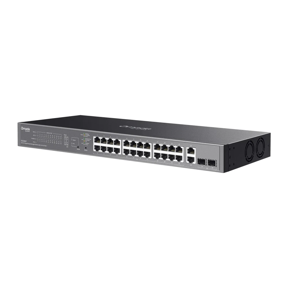 Φωτογραφία προϊόντος: TP-LINK SWITCH Omada 28-Port Gigabit Easy Managed with 24-Port PoE+ 19'' 250W