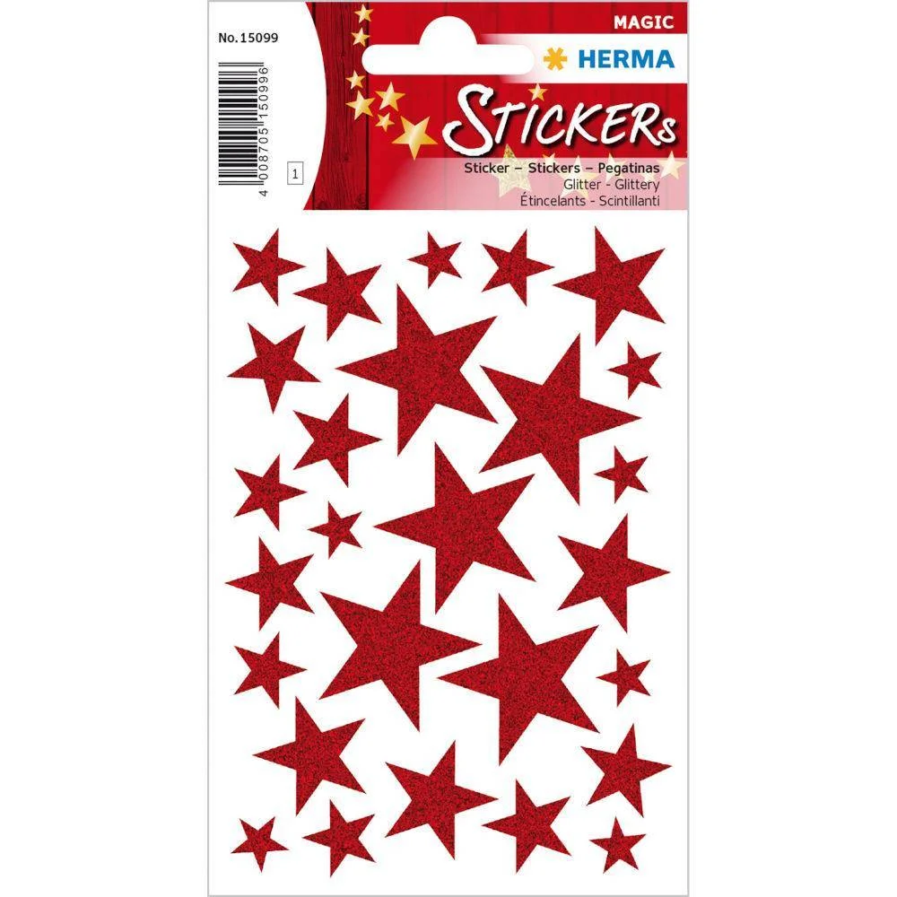 Φωτογραφία προϊόντος: LABEL Αυτοκόλλητα Herma N15099 Stars Red Glittery