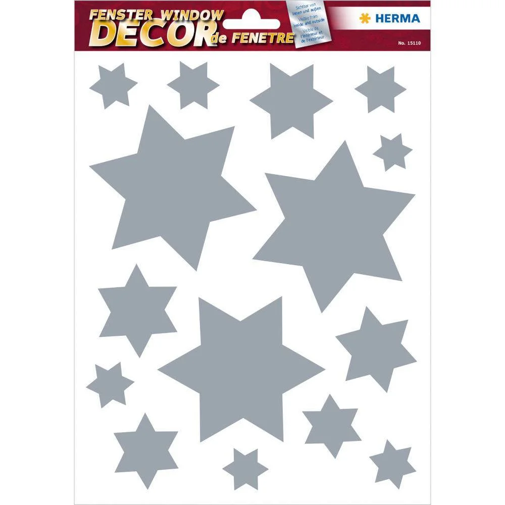 Φωτογραφία προϊόντος: LABEL Αυτοκόλλητα Herma 15110 Window Decor Stars Silver