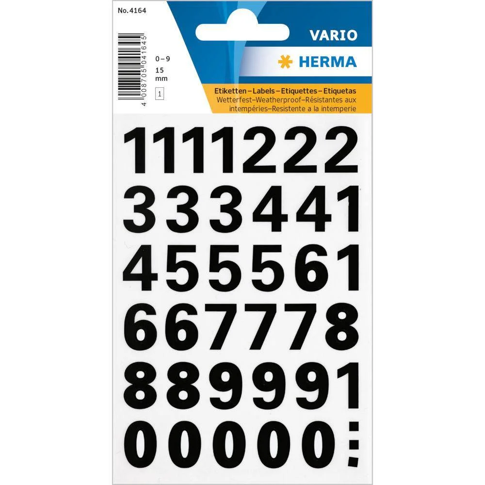 Φωτογραφία προϊόντος: LABEL Αυτοκόλλητα Herma No4164 Αριθμοί 15mm