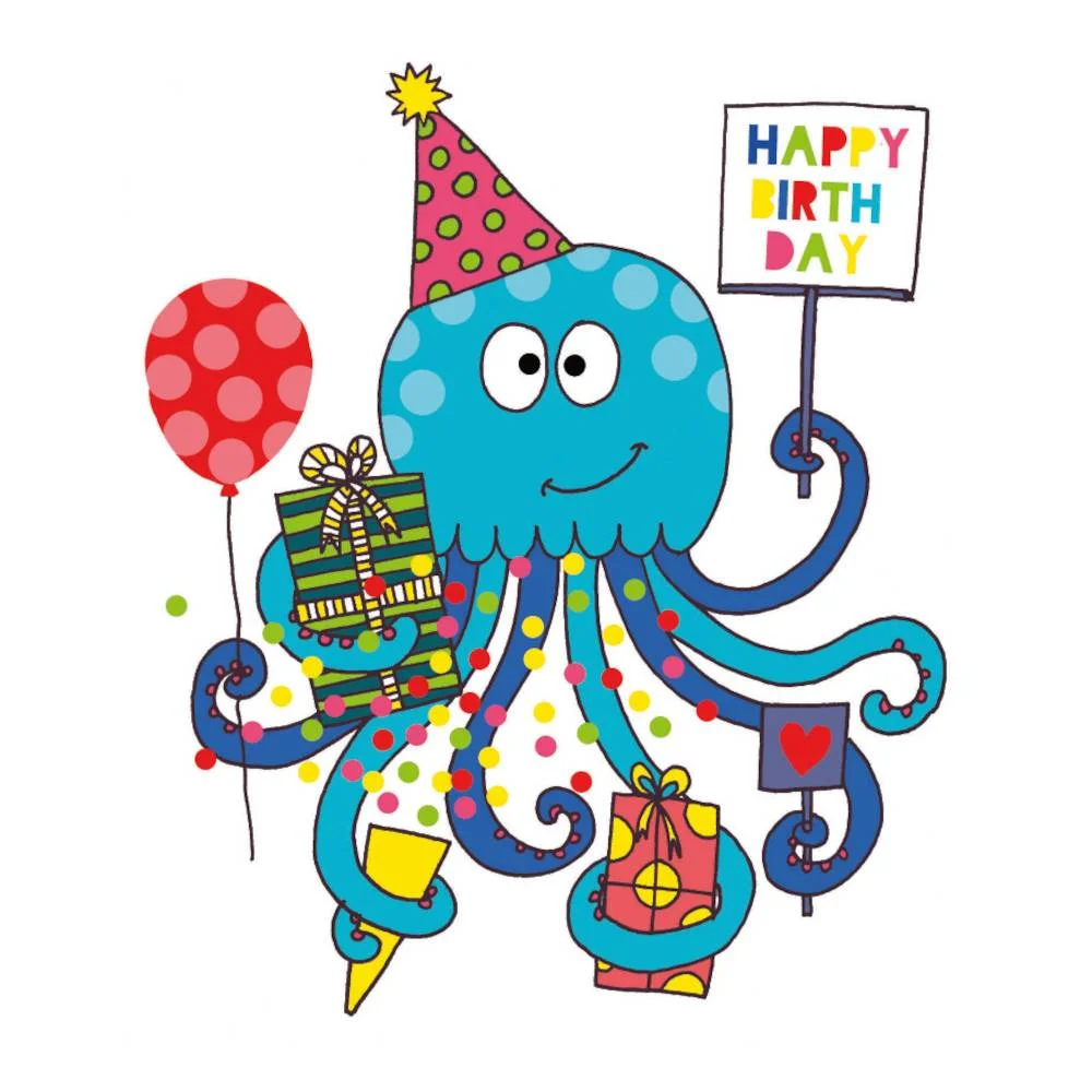 Φωτογραφία προϊόντος: Pictura Ευχετήρια Κάρτα Octopus Birthday
