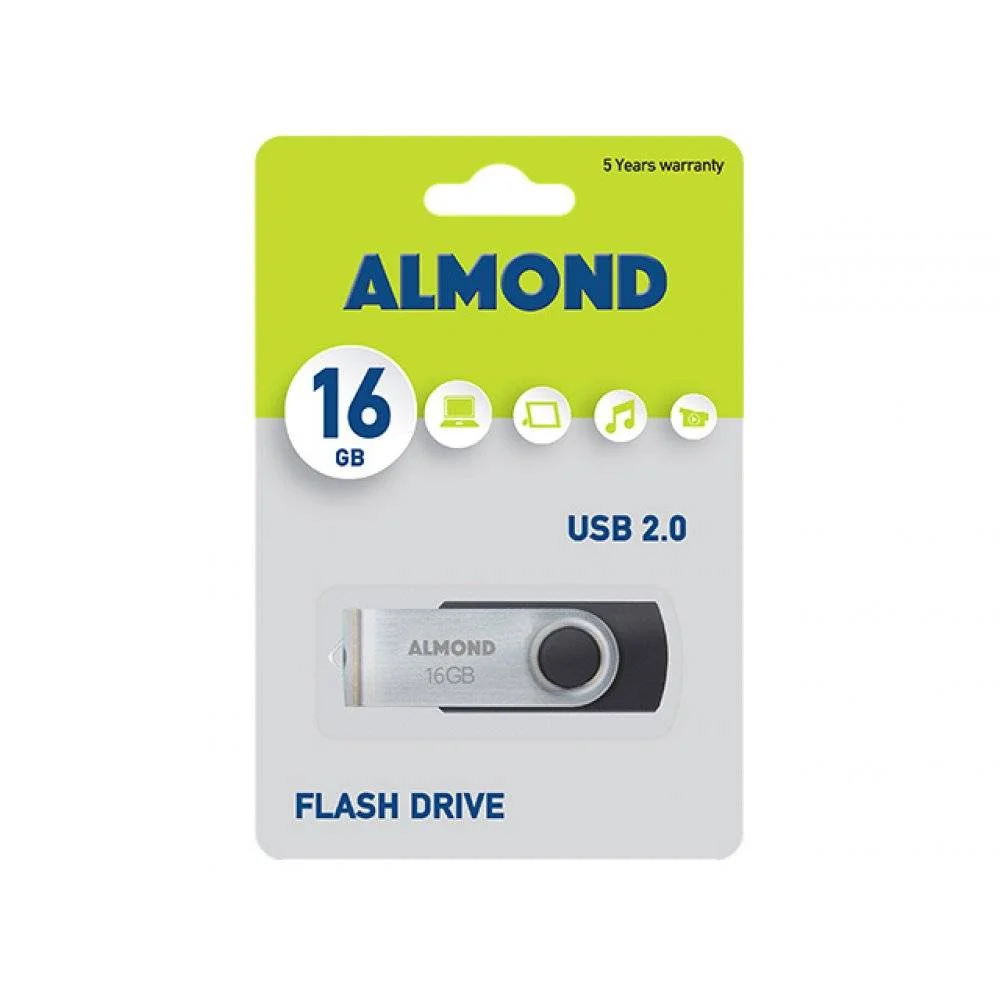 Φωτογραφία προϊόντος: ALMOND FLASH DRIVE USB 16GB TWISTER ΜΑΥΡΟ