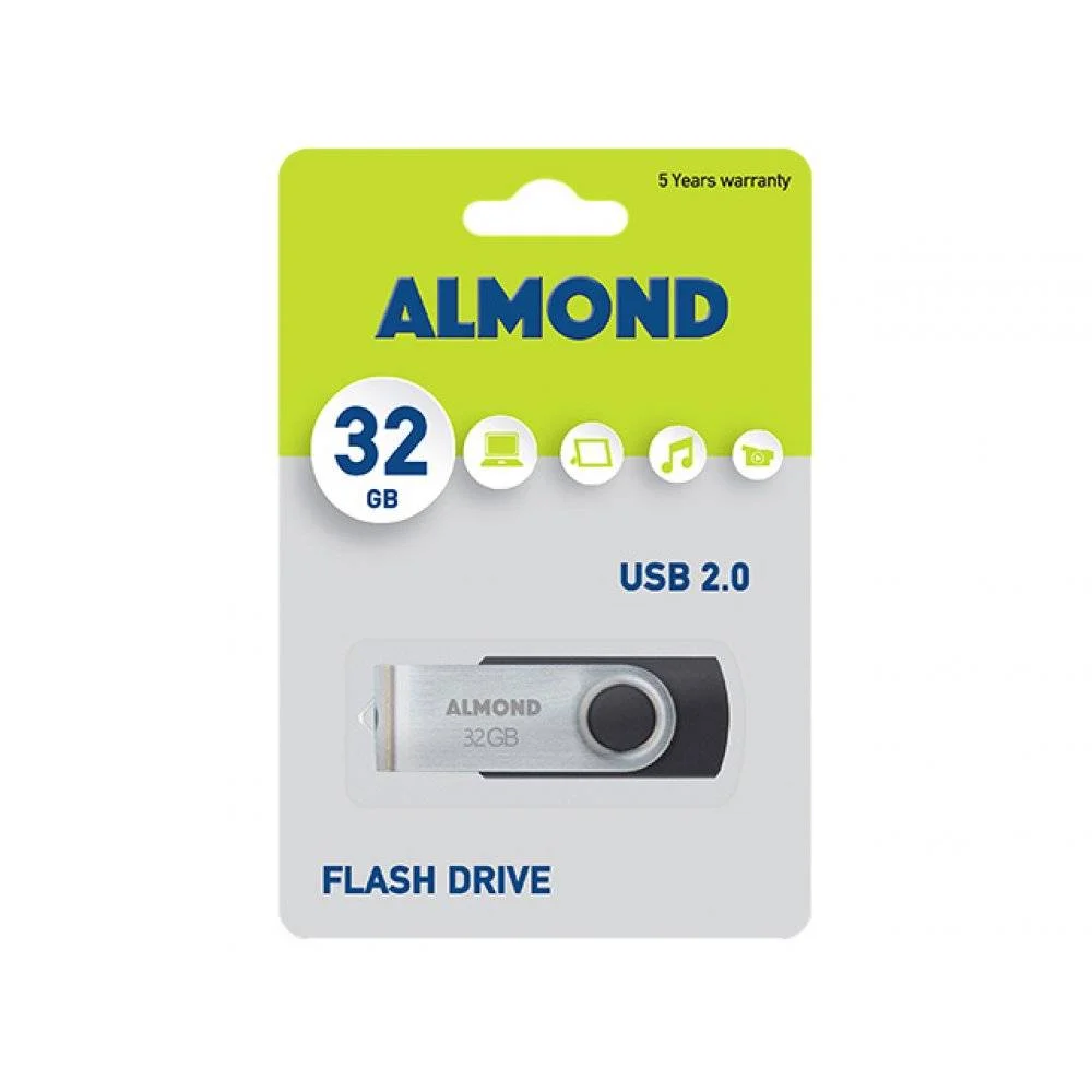 Φωτογραφία προϊόντος: 43.USB32M ALMOND FLASH DRIVE USB 32GB TWISTER BLK