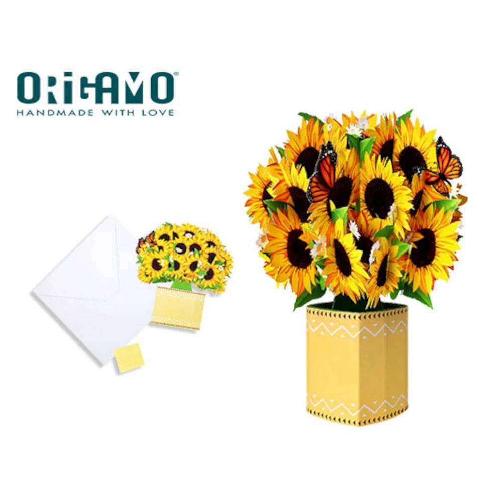 Φωτογραφία προϊόντος: ORIGAMO ΚΑΡΤΑ ΕΥΧΕΤΗΡΙΑ FLOBOUQUET ΗΛΙΟΤΡΟΠΙΑ 27x26cm FLOREVER
