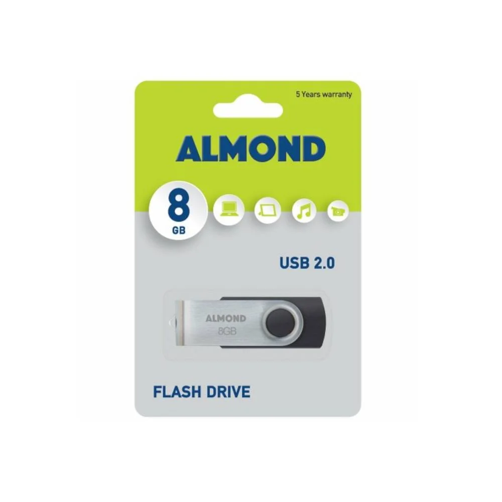 Φωτογραφία προϊόντος: ALMOND FLASH DRIVE USB 8GB TWISTER ΜΑΥΡΟ