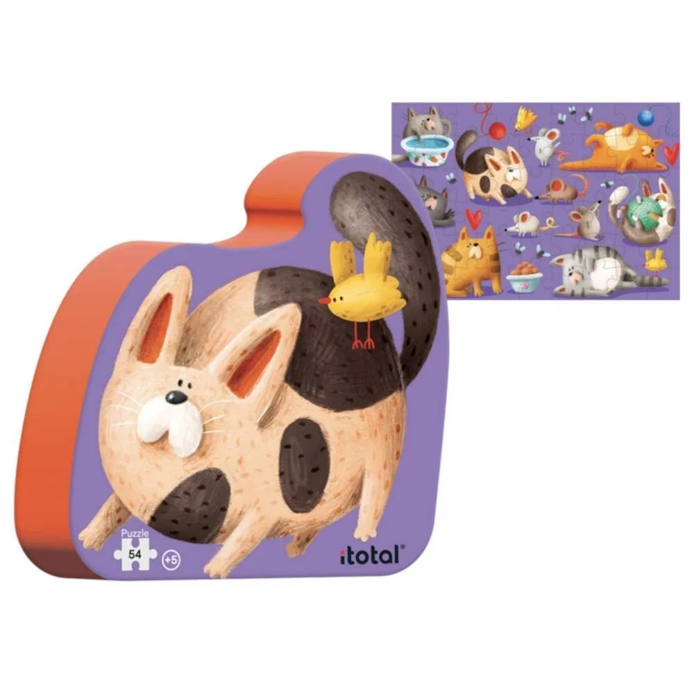 Φωτογραφία προϊόντος: i-TOTAL ΠΑΖΛ TOTAL GIFT CUTE CATS 5+49pcs 45,5x31,5cm
