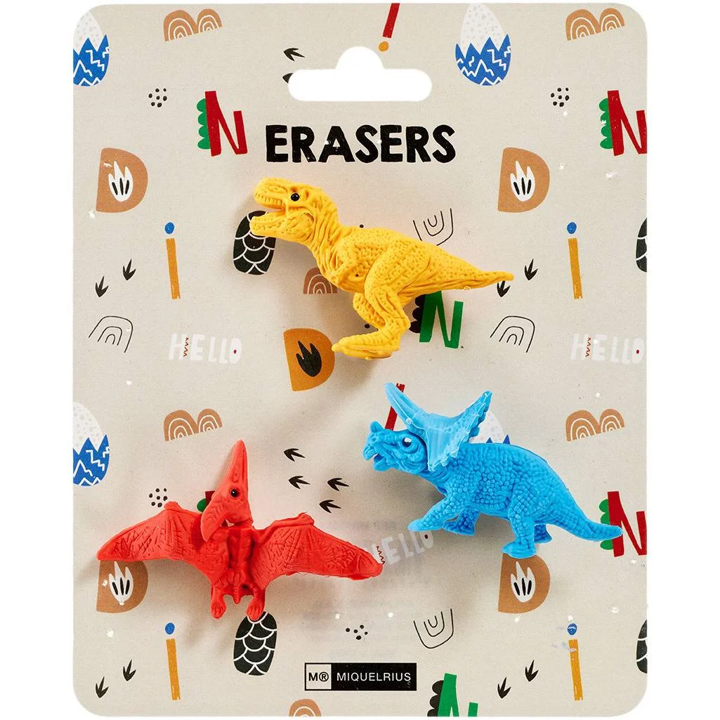 Φωτογραφία προϊόντος: MIQUELRIOUS MR11251 Miquelrius BLISTER SET 3 Γόμες DINOS