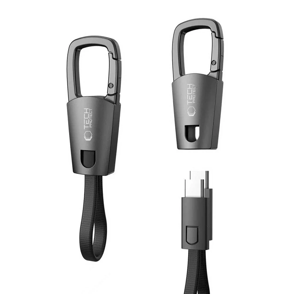 Φωτογραφία προϊόντος: Tech-Protect Καλώδιο - Μπρελόκ Ultraboost DNA Keychain Type-C PD 60W / 3A Iron Grey
