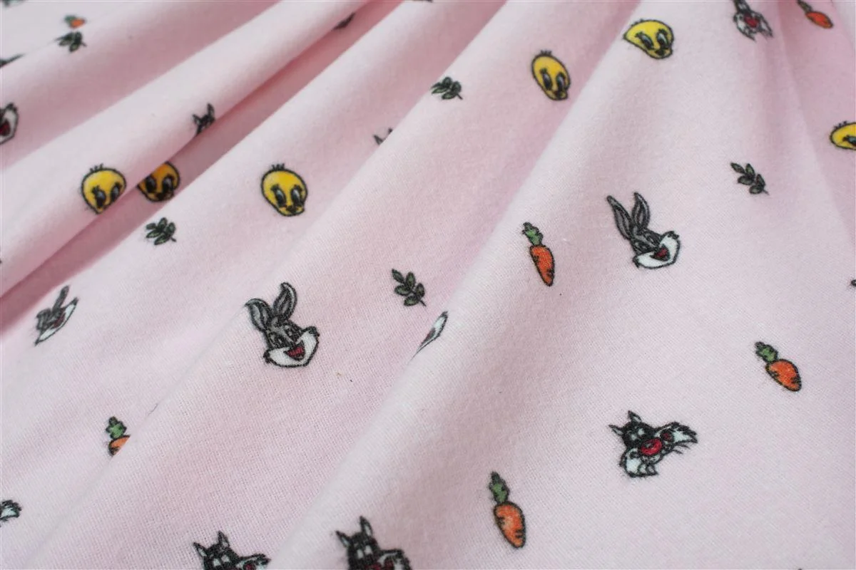 Φωτογραφία προϊόντος: DIMcol Πάνα Φανέλα bebe Looney Tunes 39 80X80 Pink 100% Cotton Flannel