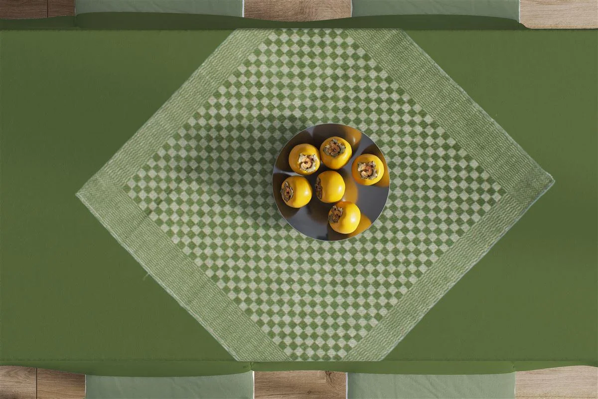 Φωτογραφία προϊόντος: DIMcol Καρέ Chequered 68X68 Green 50/50 Cott/Linen
