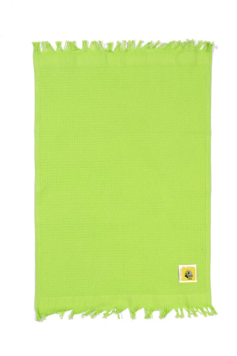 Φωτογραφία προϊόντος: DIMcol Ποτηρόπανο Πικέ Olive 45X65 Λαχανί Με Κρόσσι 100% Cotton