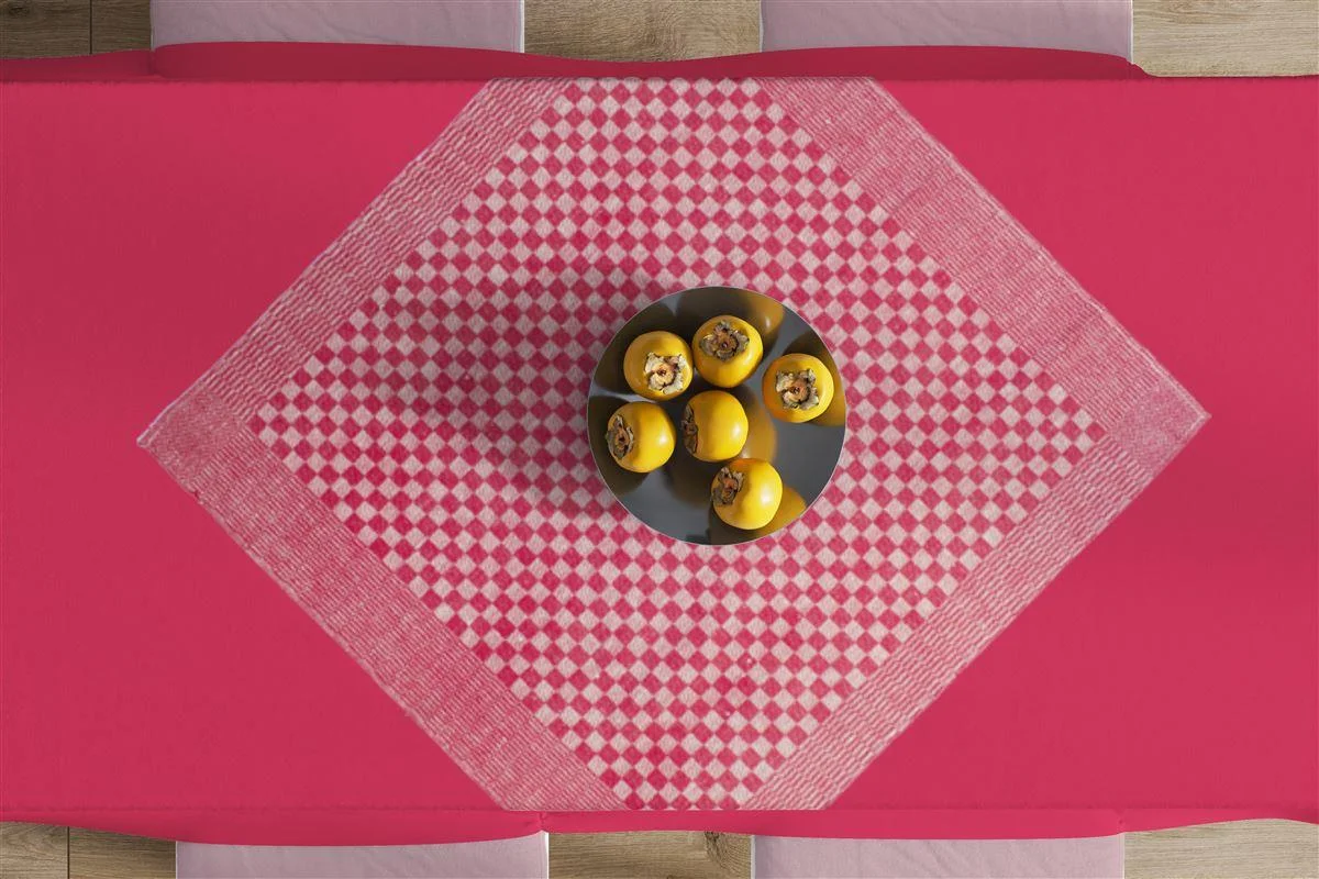 Φωτογραφία προϊόντος: DIMcol Καρέ Chequered 68X68 Red 50/50 Cott/Linen