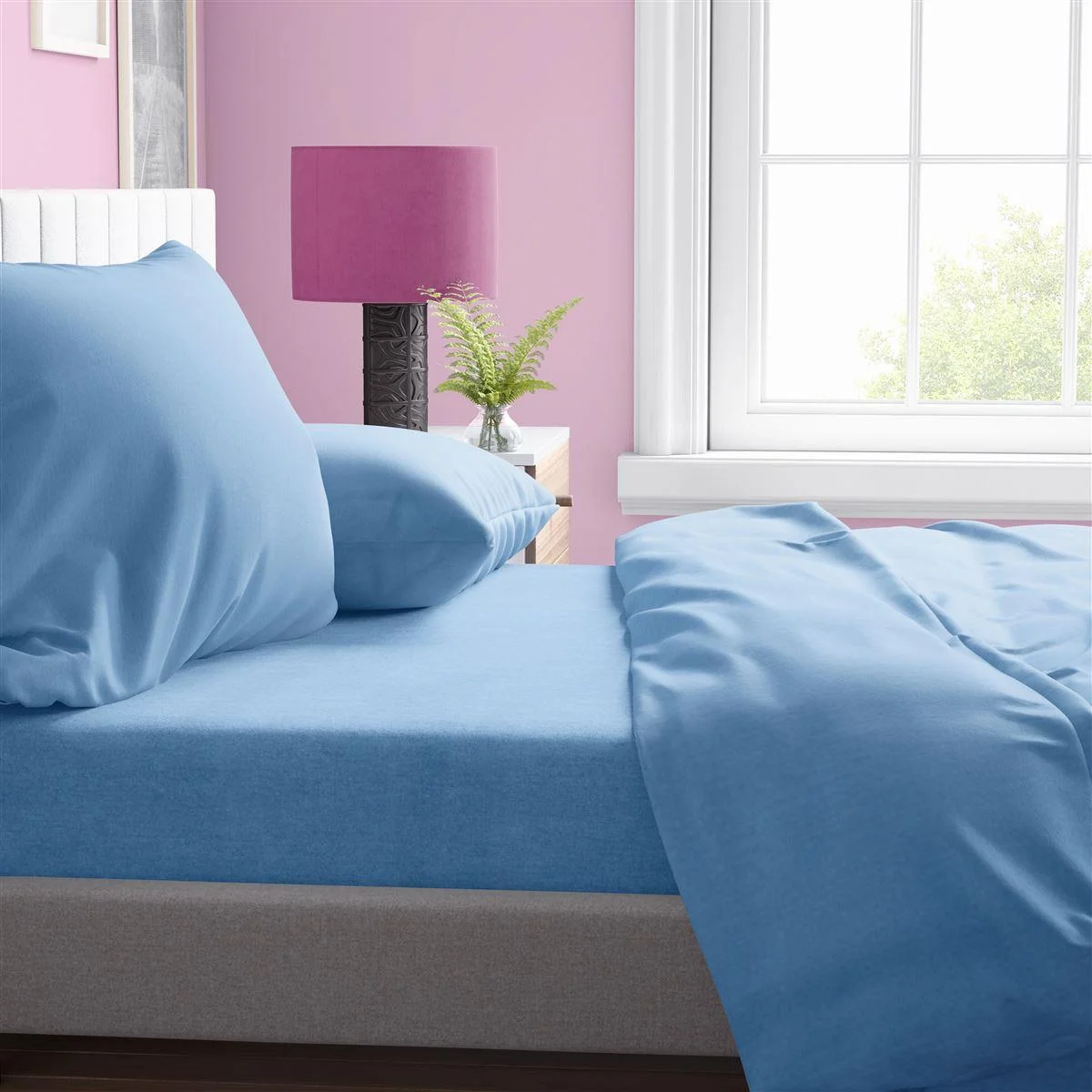 Φωτογραφία προϊόντος: DIMcol Σεντόνι 1 τεμ Solid 498 220X240 Sky blue 100% Cotton