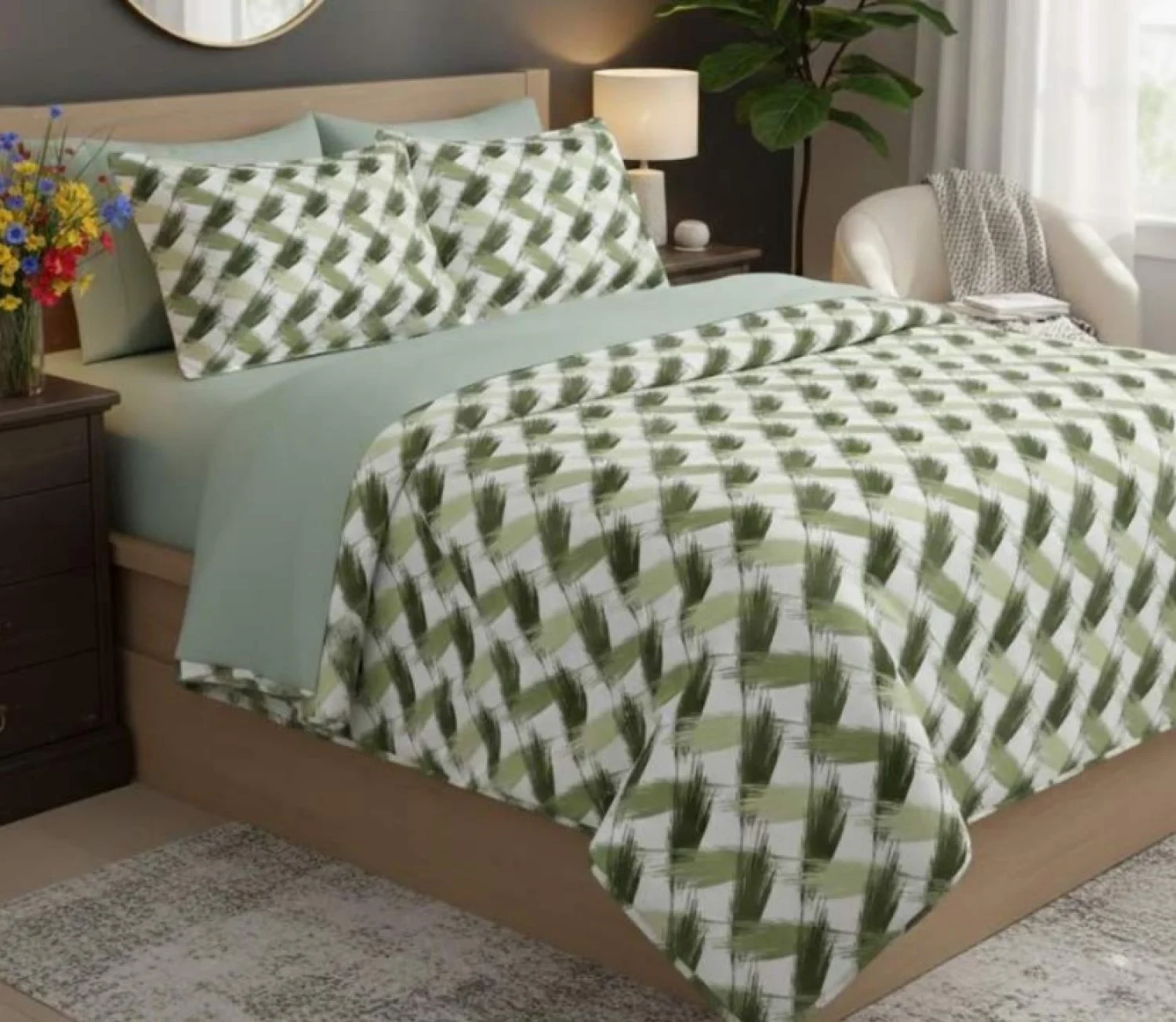 Φωτογραφία προϊόντος: MayHome Σετ Σεντόνια Polycotton Ημίδιπλα 2520736532 (Π: 180cm x Μ: 240cm) – Γεωμετρικό
