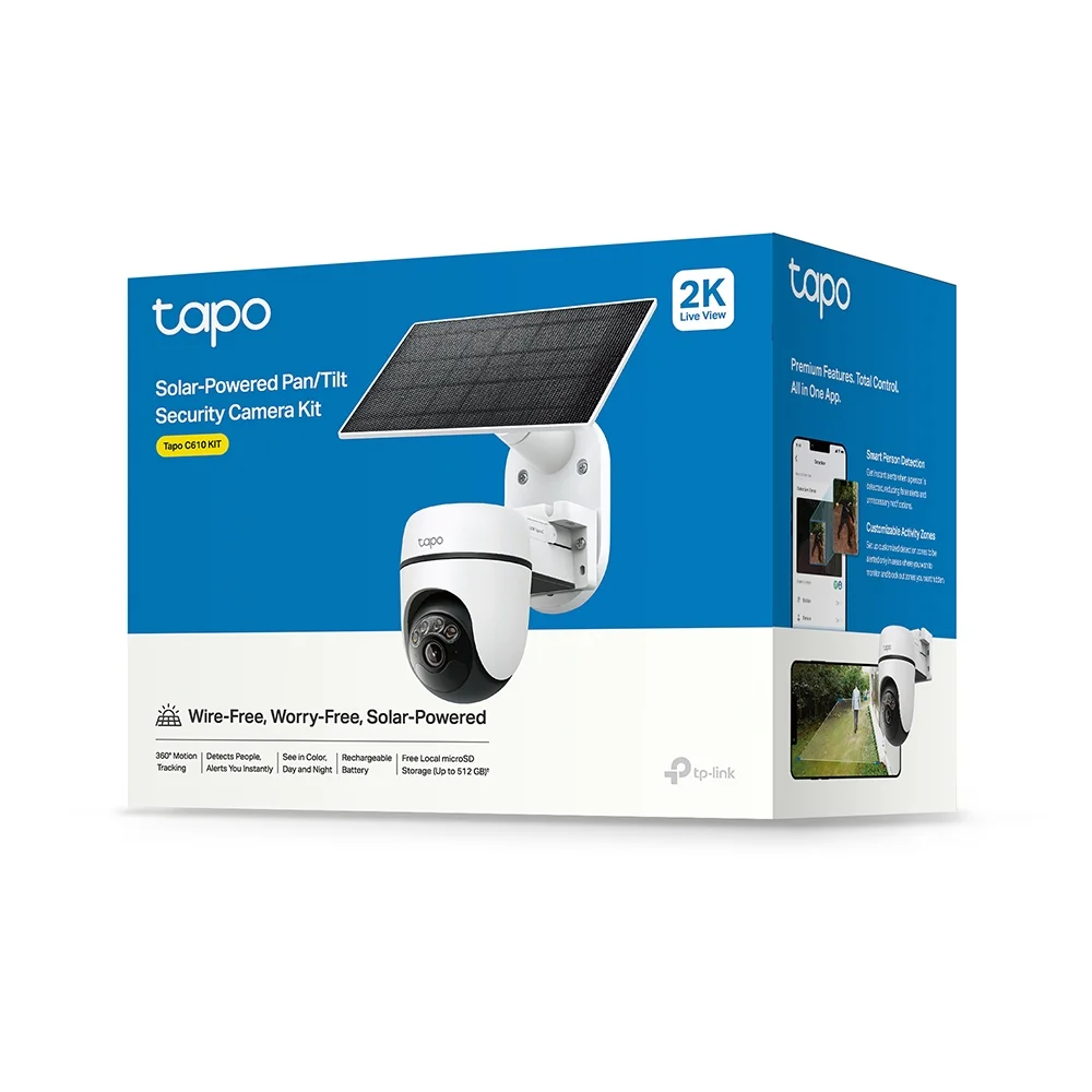 Φωτογραφία προϊόντος: TP-LINK Camera Solar-Powered Pan/Tilt Outdoor2K 3MP(2304?1296), 6700mAh battery &Solar Panel