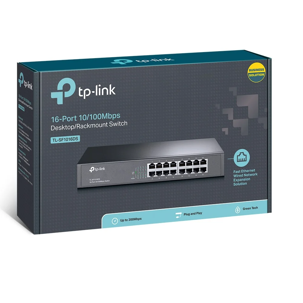 Φωτογραφία προϊόντος: ΤΡ-LΙΝΚ TP-Link TL-SF1016DS 16-Port Fast Ethernet Switch Desktop/Rackmount Fanless