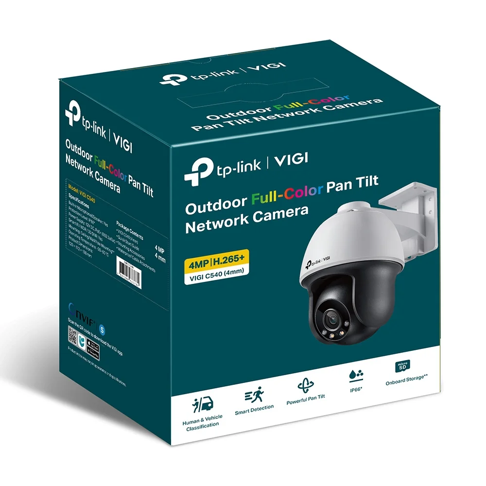 Φωτογραφία προϊόντος: ΤΡ-LΙΝΚ TP-Link VIGI C540 4mm – Pan Tilt κάμερα Bullet 4MP Full-Color με μικρόφωνο και ηχείο