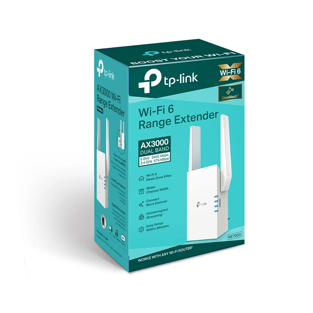 Φωτογραφία προϊόντος: ΤΡ-LΙΝΚ TP-LINK RE705X WIRELESS RANGE EXTENDER AX3000 Mesh WiFi 6 Extender