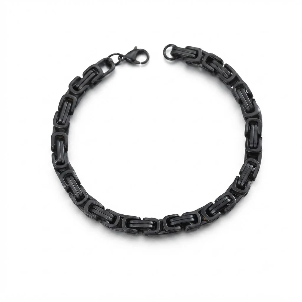 Φωτογραφία προϊόντος: Peach Jewelry Peach Jewerly Ανδρικό Βραχιόλι Αλυσίδα Από Ανοξείδωτο Ατσάλι Μαύρο