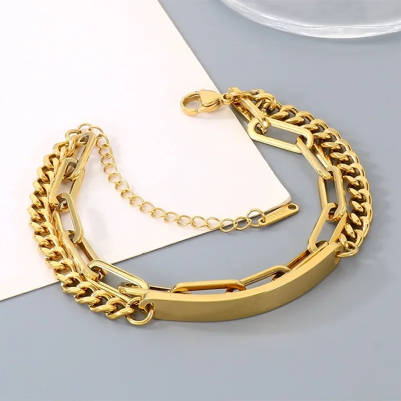 Φωτογραφία προϊόντος: Peach Jewelry Ανδρικό Βραχιόλι Ανοξείδωτο Ατσάλι Με Μοντέρνο Και Γεωμετρικό Σχεδιασμό Επιχρυσωμένο