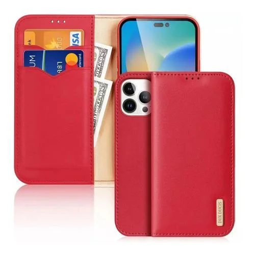 Φωτογραφία προϊόντος: Θήκη Δερμάτινη Dux Ducis Hivo RFID Wallet Apple iPhone 15 Pro Κόκκινο N62991