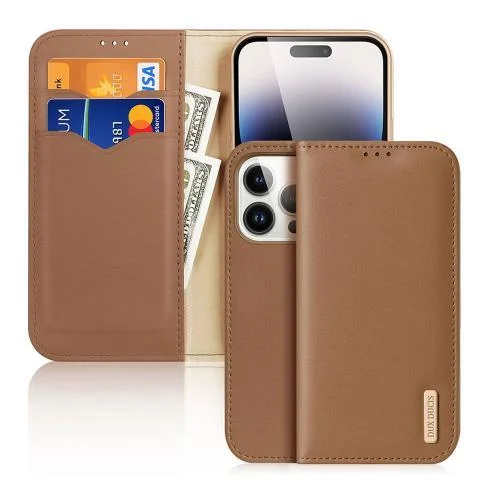 Φωτογραφία προϊόντος: Θήκη Δερμάτινη Dux Ducis Hivo RFID Wallet Apple iPhone 15 Pro Καφέ N62999