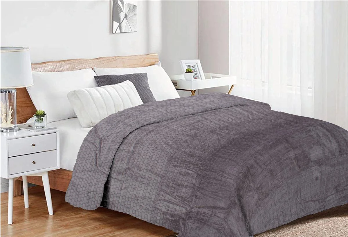 Φωτογραφία προϊόντος: DIMcol Κουβέρτα Coral Fleece Jacquard Brick 06 160X220 Grey 100% Polyester