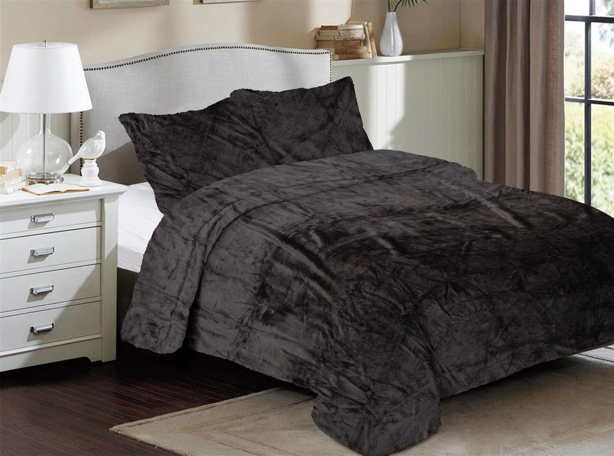 Φωτογραφία προϊόντος: DIMcol Κουβέρτα Coral Fleece Solid 08 160X220 Grey-Black 100% Polyester