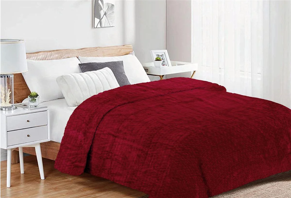 Φωτογραφία προϊόντος: DIMcol Κουβέρτα Coral Fleece Jacquard Brick 04 160X220 Bordeaux 100% Polyester