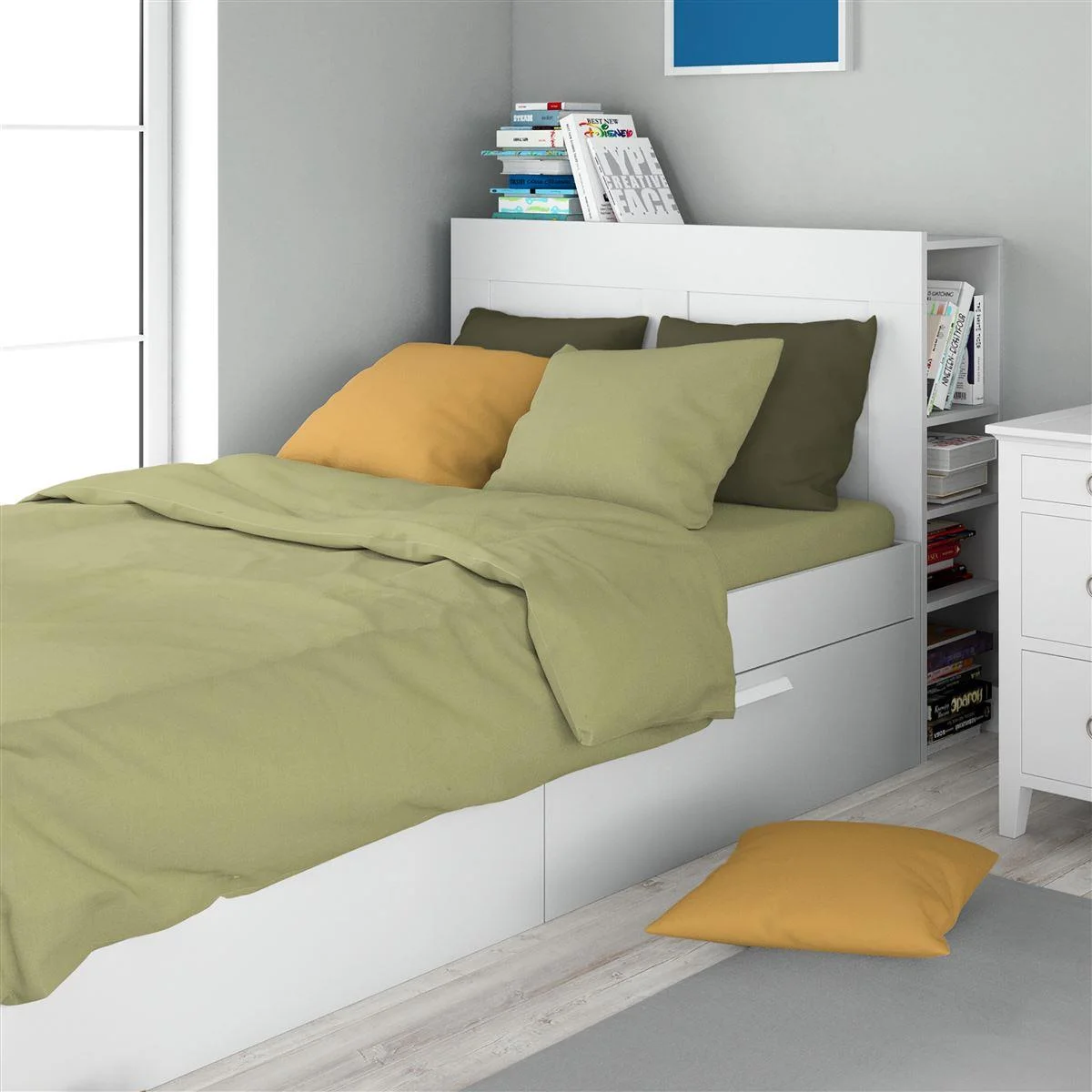 Φωτογραφία προϊόντος: DIMcol Σεντόνι 1 τεμ Solid 504 160X240 Olive 100% Cotton