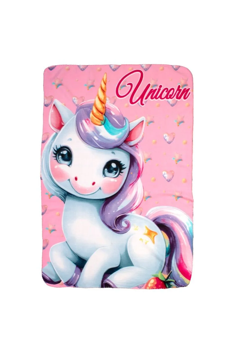 Φωτογραφία προϊόντος: DIMcol Κουβέρτα Fleece Unicorn 56 100X140 Pink 100% Polyester
