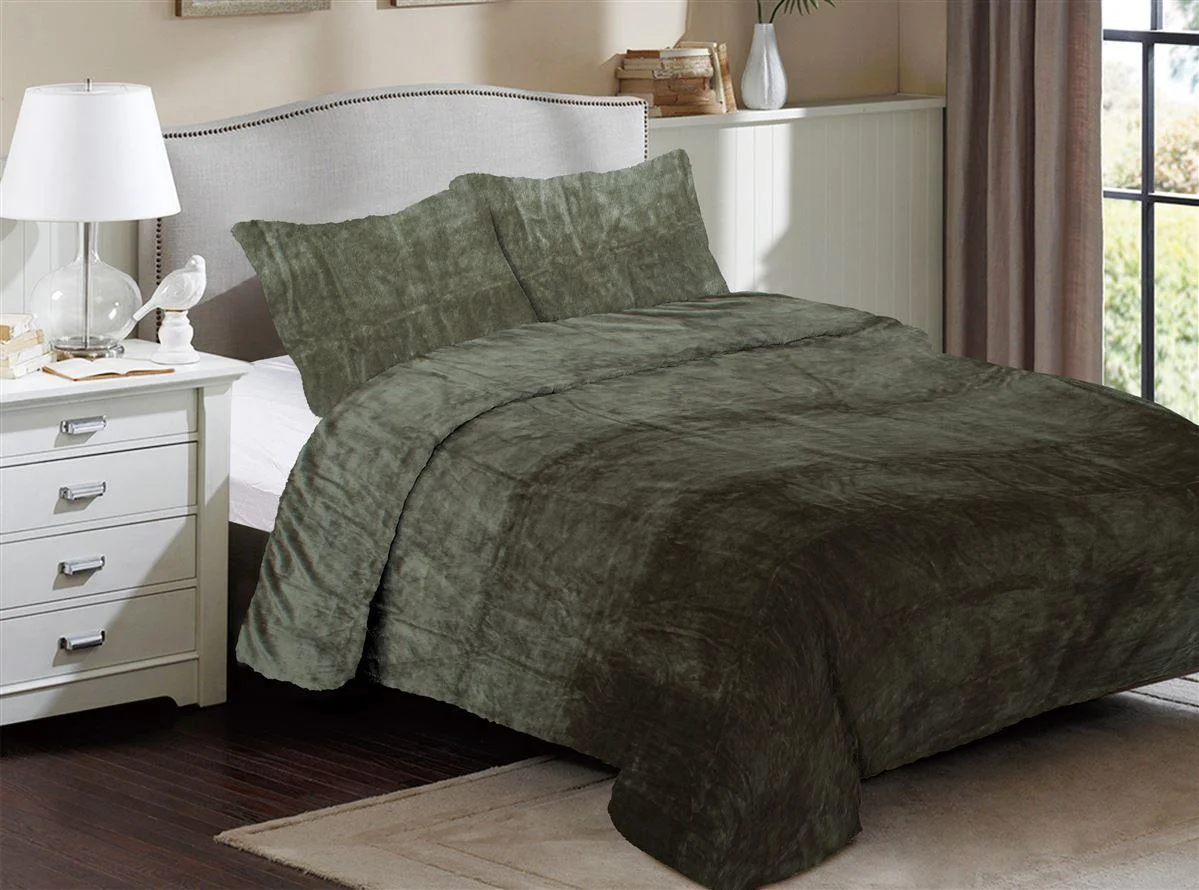 Φωτογραφία προϊόντος: DIMcol Κουβέρτα Coral Fleece Solid 07 220X240 Olive 100% Polyester