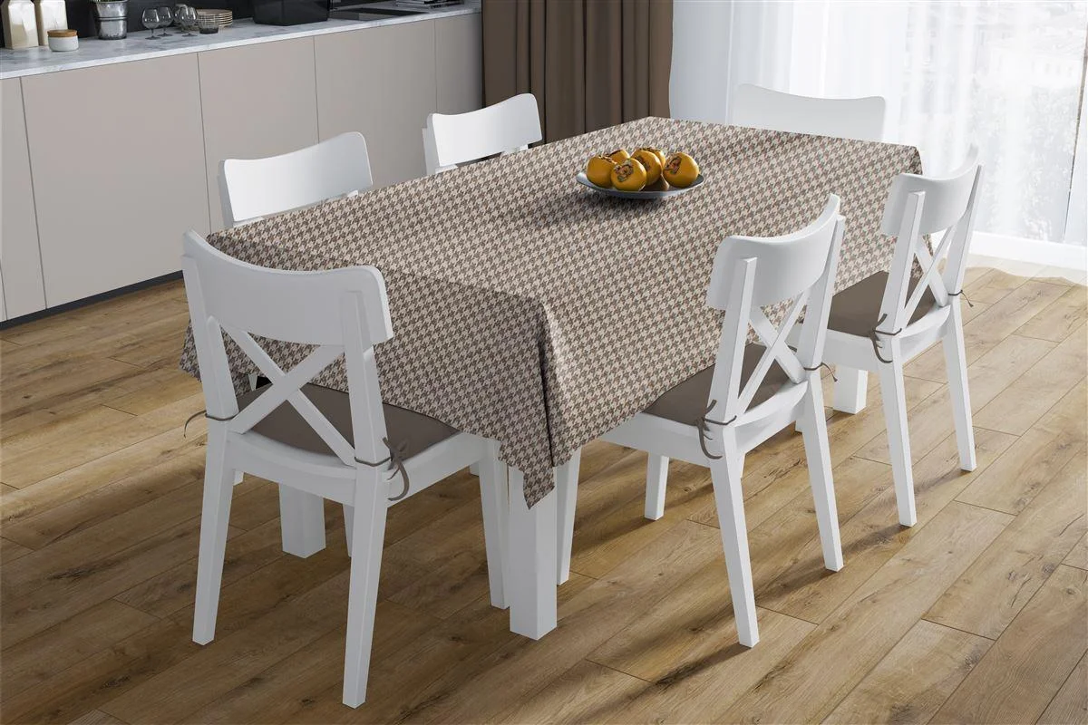 Φωτογραφία προϊόντος: DIMcol Καρέ Αλέκιαστο Houndstooth 473 90X90 Beige 70/30 Cott/Pol