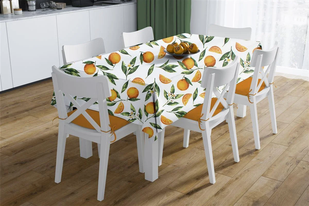 Φωτογραφία προϊόντος: DIMcol Καρέ Αλέκιαστο Oranges 474 90X90 White-Orange 70/30 Cott/Pol