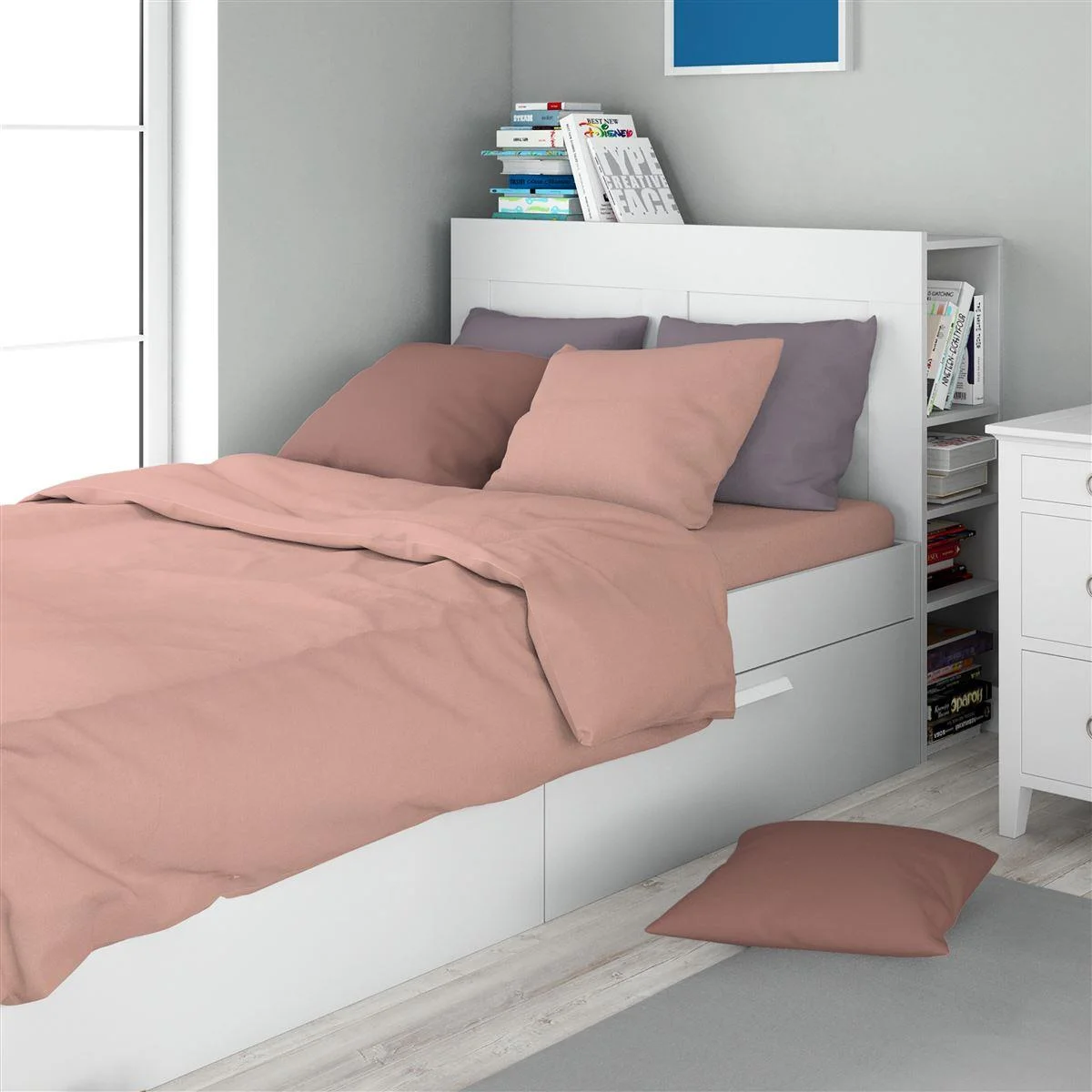 Φωτογραφία προϊόντος: DIMcol Σεντόνι 1 τεμ Solid 503 160X240 Dusty Rose 100% Cotton